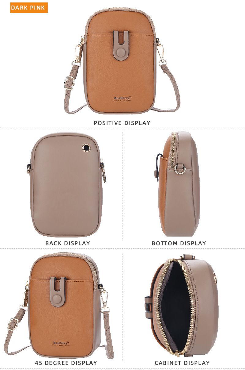 Borsa per cellulare Baellerry, borsa da donna alla moda con cerniera, portamonete, piccola borsa a tracolla, versatile, mini borsa da donna_voghion.com