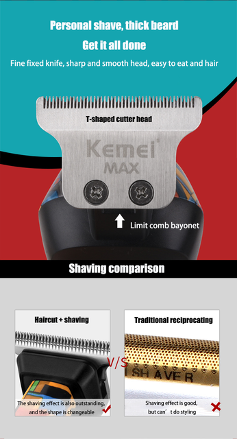 Kemei KM-5090 Tondeuse à cheveux électrique multifonctionnelle pour la maison, rasoir imprimé graffiti, USB pour hommes, YCDC_voghion.com