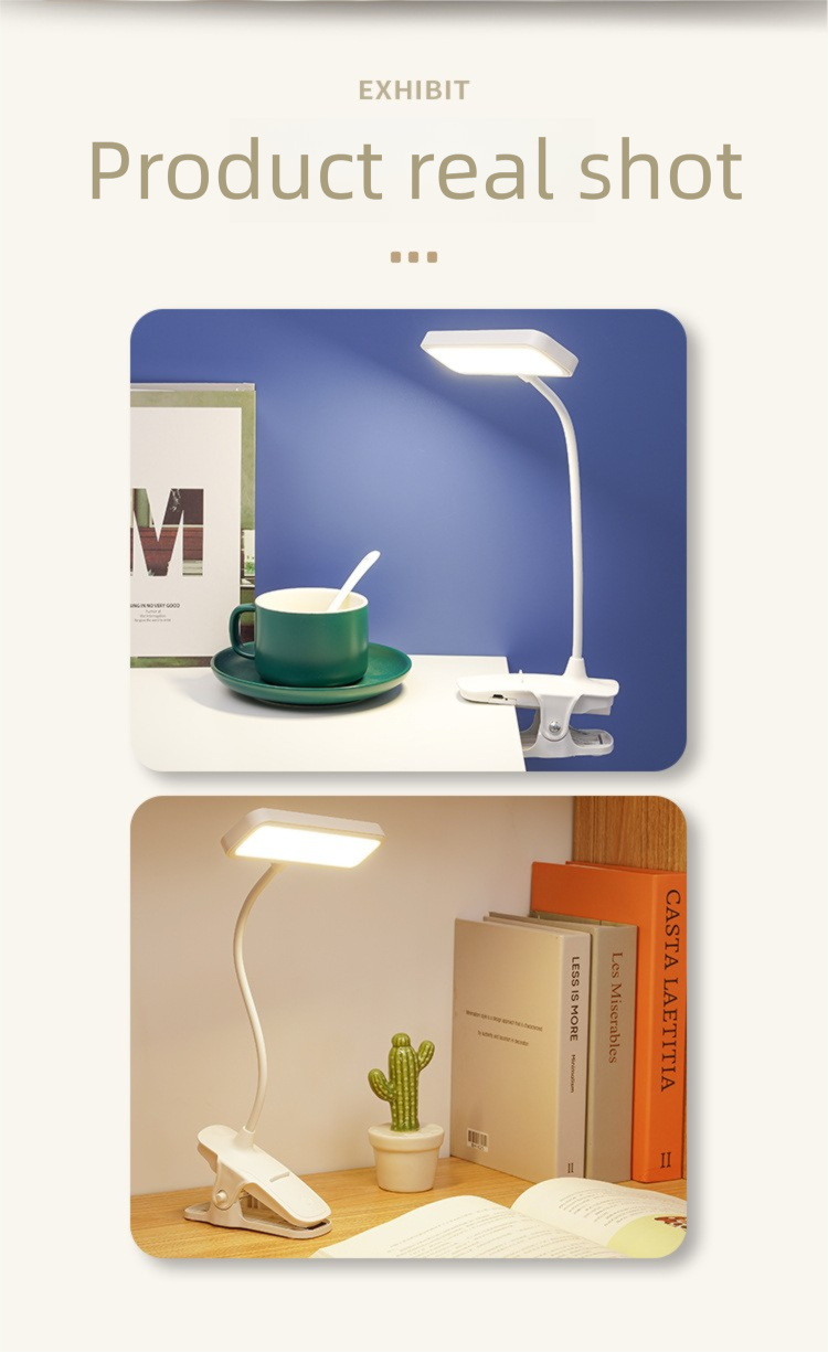 Schreibtischlampe für Studenten – Telefonhalter und USB-Ladegerät | Verstellbares Clip-Licht | Augenschutz für das Arbeitszimmer im Wohnheim_voghion.com