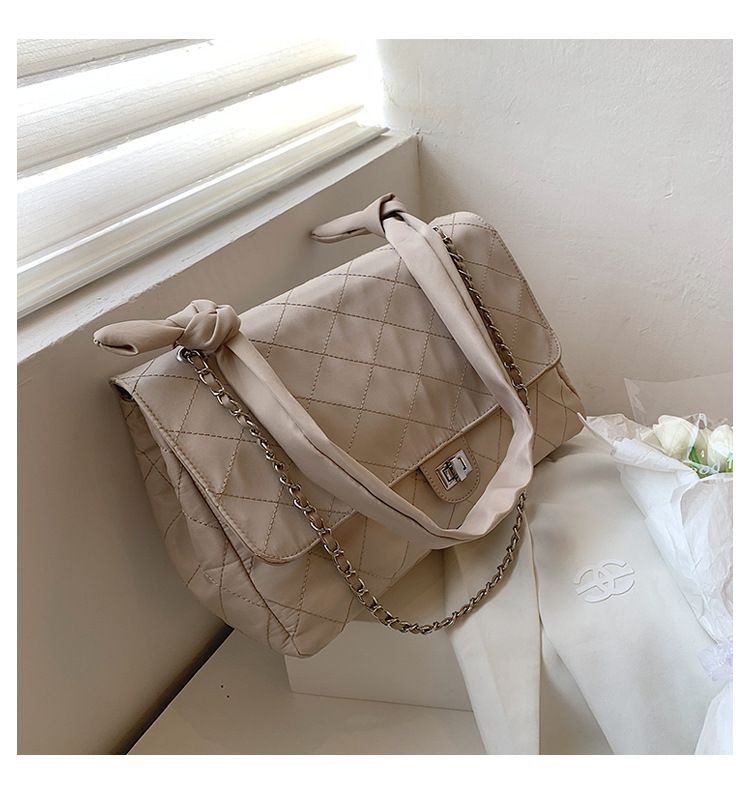 Damentasch 2024 nei Diamantrasterkette kleng Parfum Trend Oxford Stoff Single Shoulder Crossbody grouss Kapazitéit_voghion.com