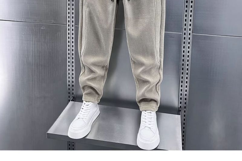 Men's Clothing Autumn New Style Corduroy Fashion Casual Pants Men's Trendy Loose Slim Sweatpants Sports Trousers_voghion.com