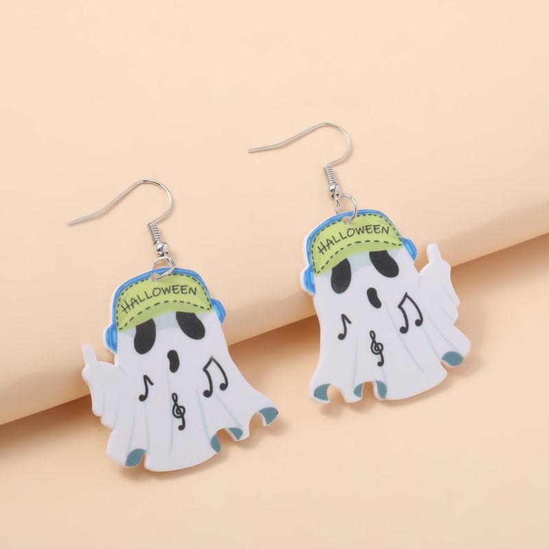 Nuovi orecchini in acrilico ecologici completamente gestiti, gioielli personalizzati per orecchie a forma di zucca fantasma di Halloween_voghion.com