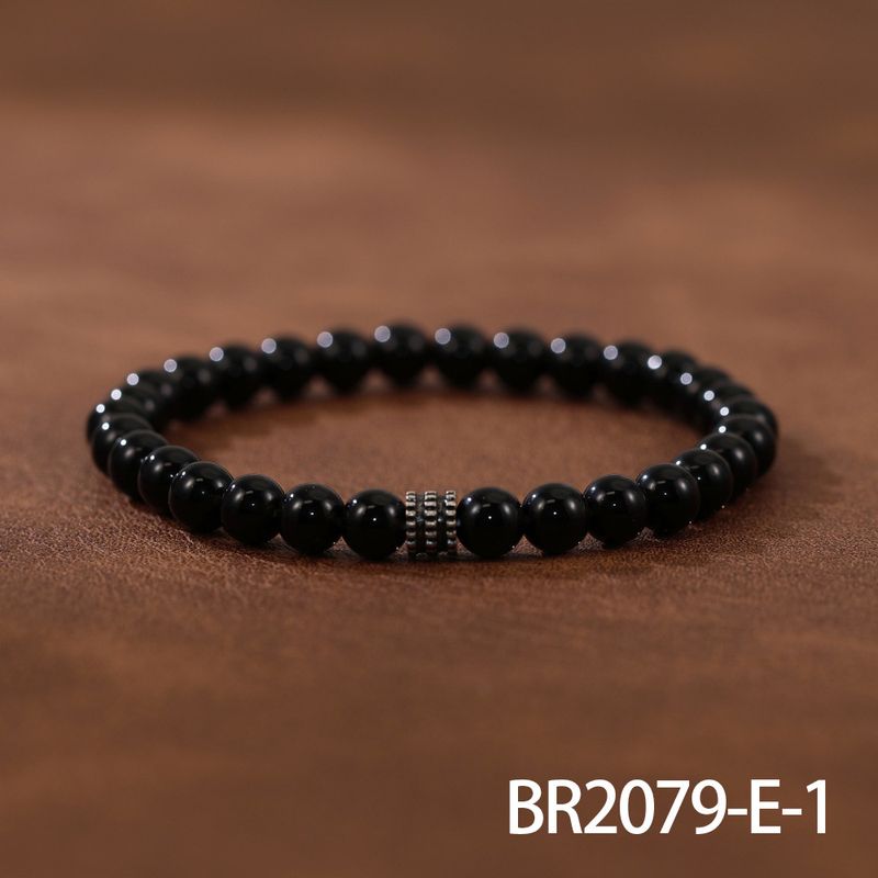 Bracciale elastico unisex impilabile con mezza perlina, stile bohémien, hip-hop creativo_voghion.com