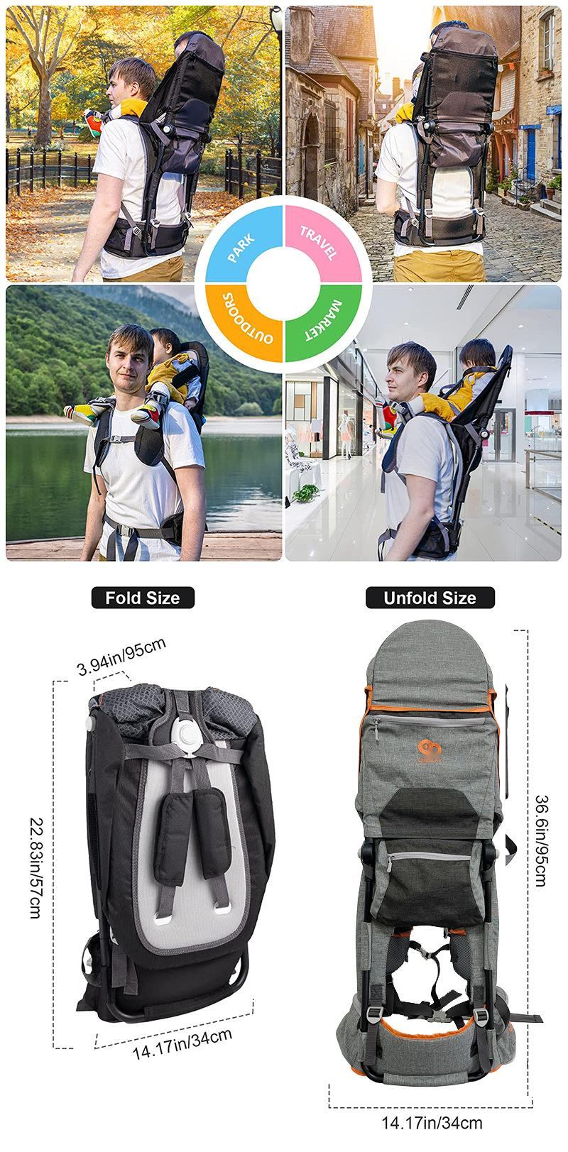 Childcity Çocuk Eyeri Bebek Seyahat Sırt Çantası Bar Askısı Baba Yürüyüş Omuz Koltuğu Binicilik Yüksek_voghion.com