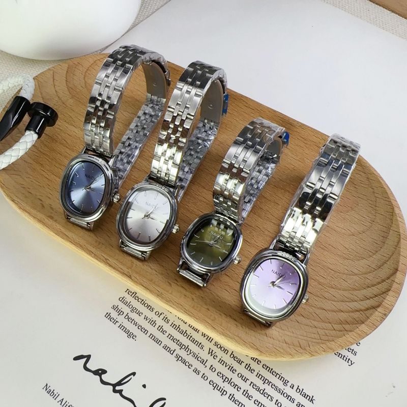 Cadran oval, cataramă și cataramă pliabilă, ceas de damă cu aspect casual de lux, ceas artistic, celebritate de internet, același preț_voghion.com