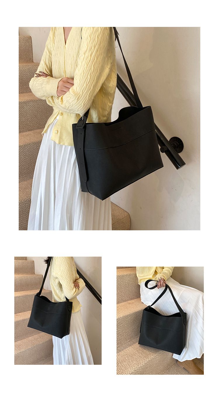 Bolso bandolera de lana de gran capacidad para mujer, nuevo modelo 2024, versátil y versátil para desplazamientos diarios._voghion.com