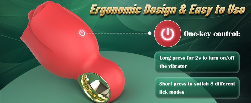 Vibratore per adulti, giocattoli sessuali per donna - Giocattolo sessuale a forma di rosa con lingua leccabile ruotata di 360°, giocattoli sessuali femminili con manico, giocattoli per adulti per donne con 8 leccate_voghion.com