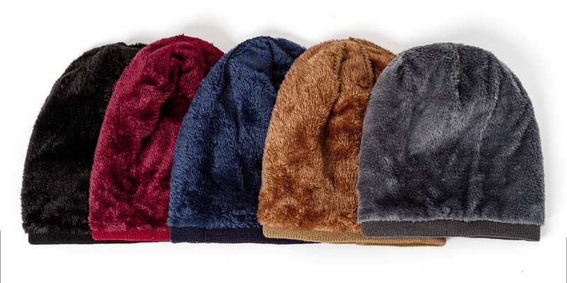 New warm knitted hat for men's winter outdoor plush woolen hat for women's big head circumference_voghion.com