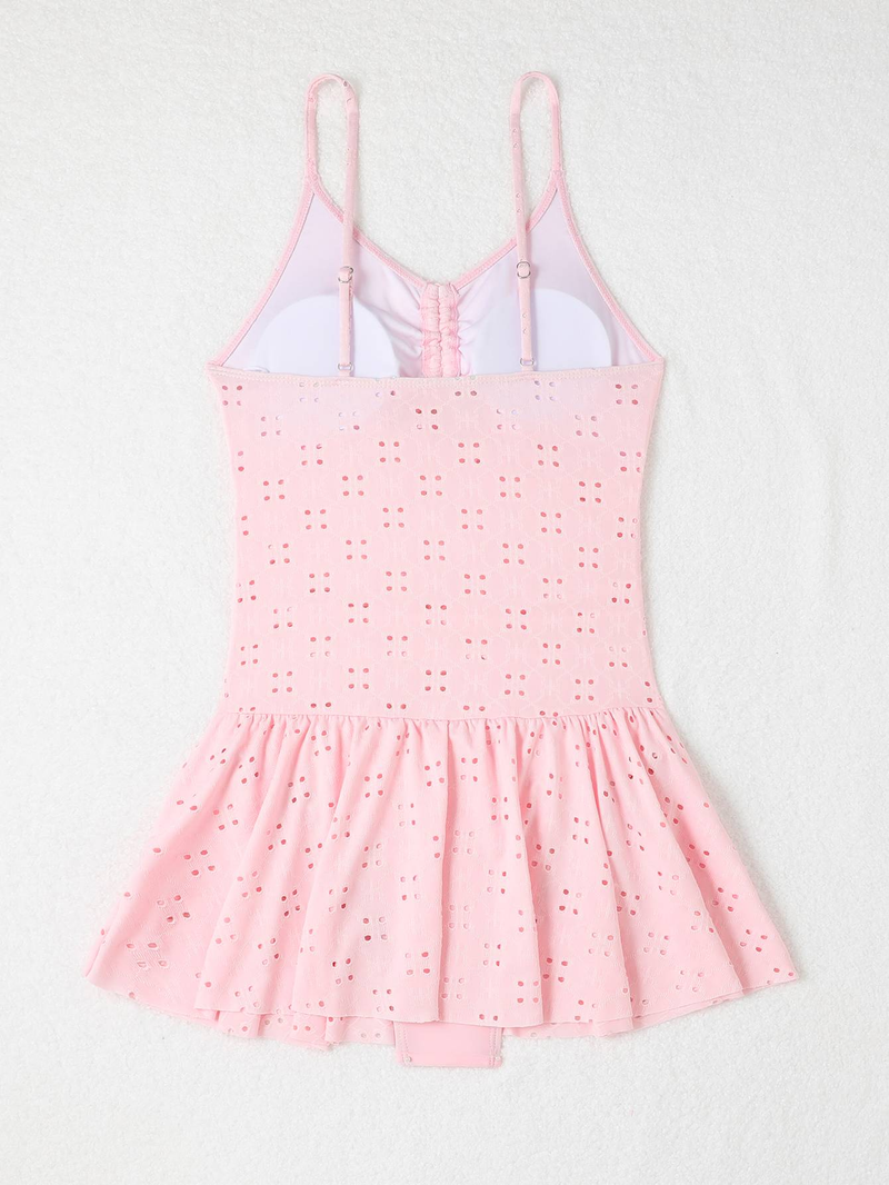 Maillot de bain fendu de style jupe conservatrice, tissu spécial de couleur unie, tenue de plage décontractée à la mode et amincissante_voghion.com