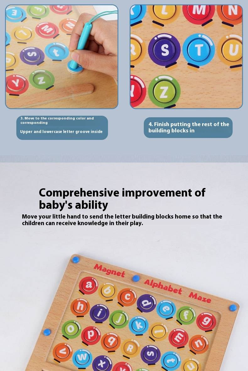 Ahşap Oyuncaklar çocuk bulmaca oyuncakları, dijital renk sınıflandırması, biliş, Montessori öğretim araçları, manyetik kalem hareketi, boncuk yürüyüş labirenti_voghion.com