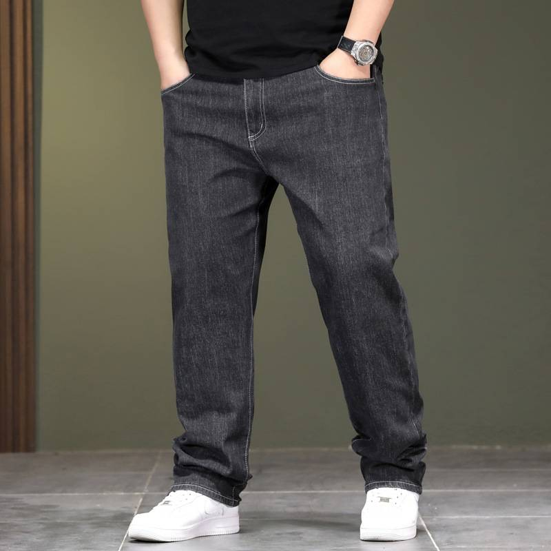 Herenkleding Heren plus size stretch jeans heren losse rechte dikke heren lange broeken heren grote maten trendy herfst en winter nieuwe stijlen_voghion.com