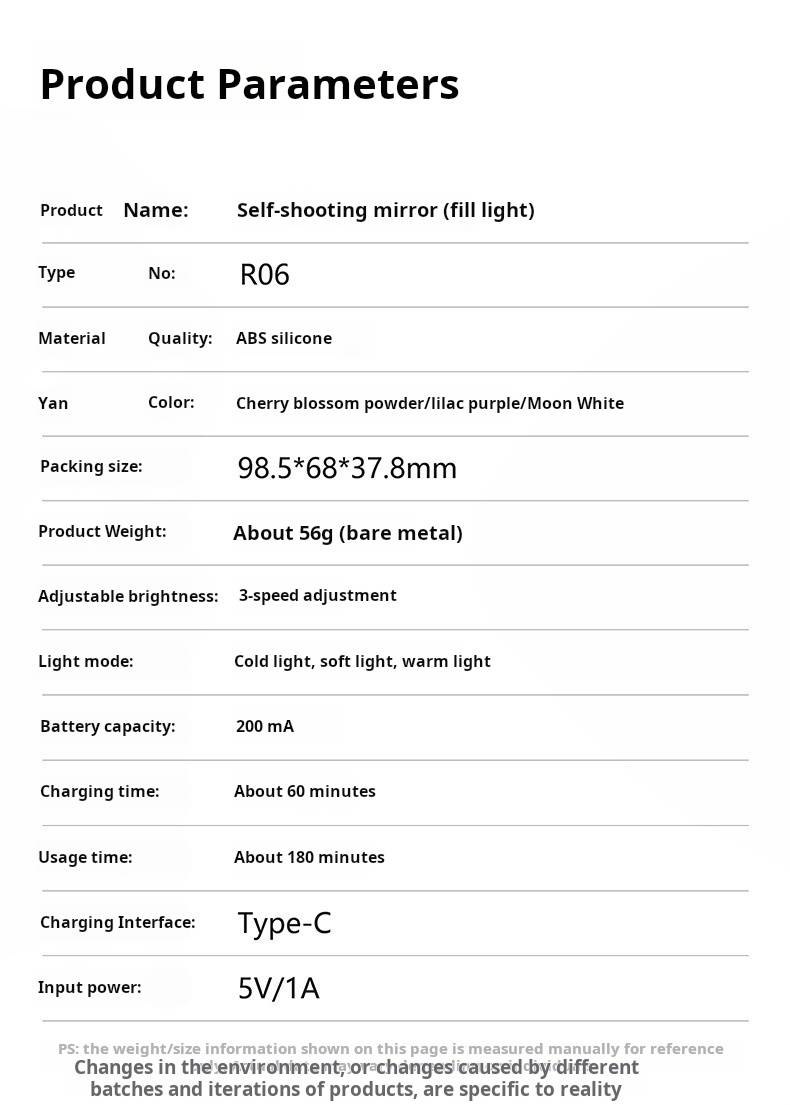 Luz para selfies con transmisión en vivo y brillo ajustable, luz de relleno HD para teléfono, adecuada para selfies._voghion.com