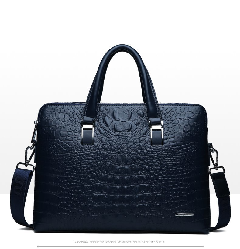 Men's Bag Set Business Fashion Crocodile Pattern Handbag Official Document Computer Gift Bag Men's One-shoulder Diagonal Bag_voghion.com