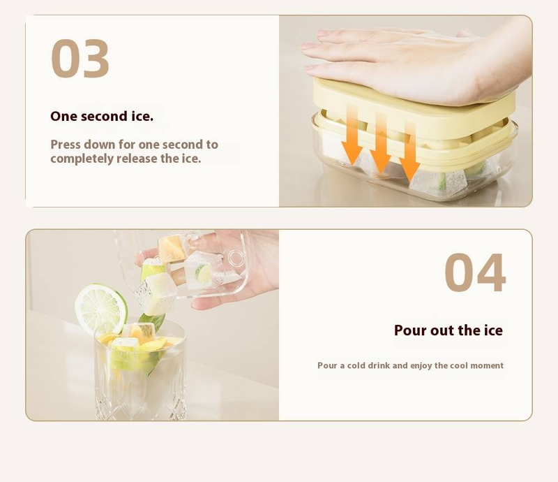 6-Cavity Ice Cube Tray With Easy Release - Silicone Ice Mold For Perfect Cubes, Freezer Safe & BPA-Free_voghion.com