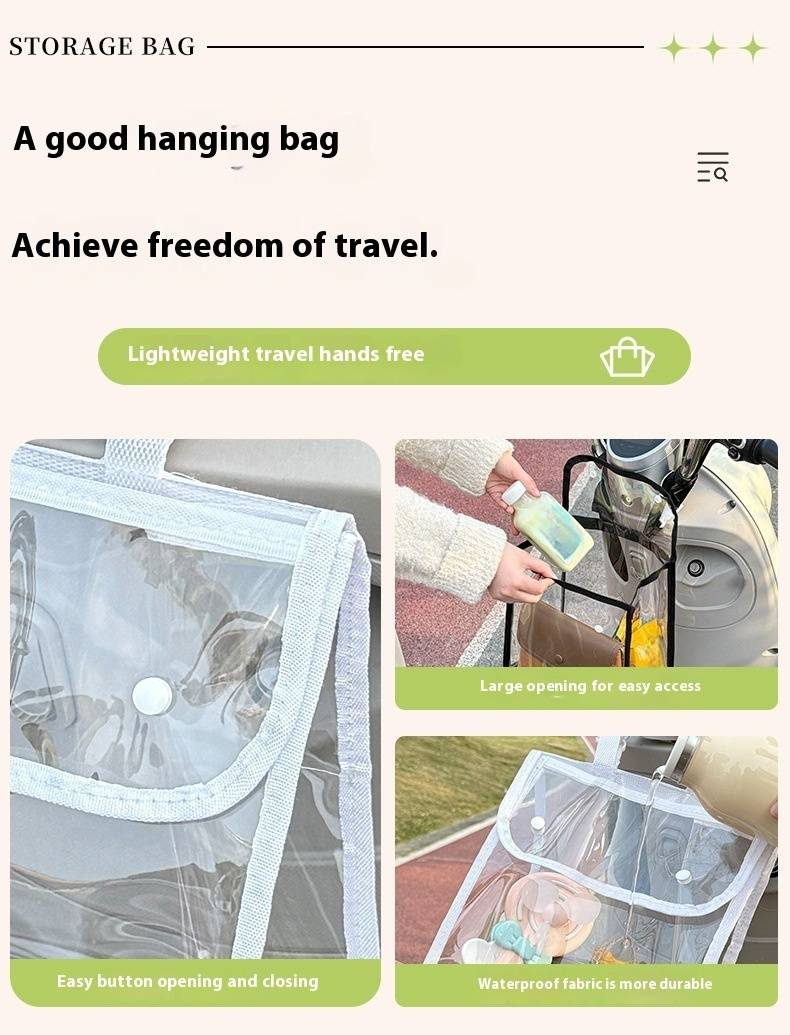 Borsa portaoggetti impermeabile per moto - Organizer in PVC di grande capacità con finestra trasparente per vestiti e accessori_voghion.com