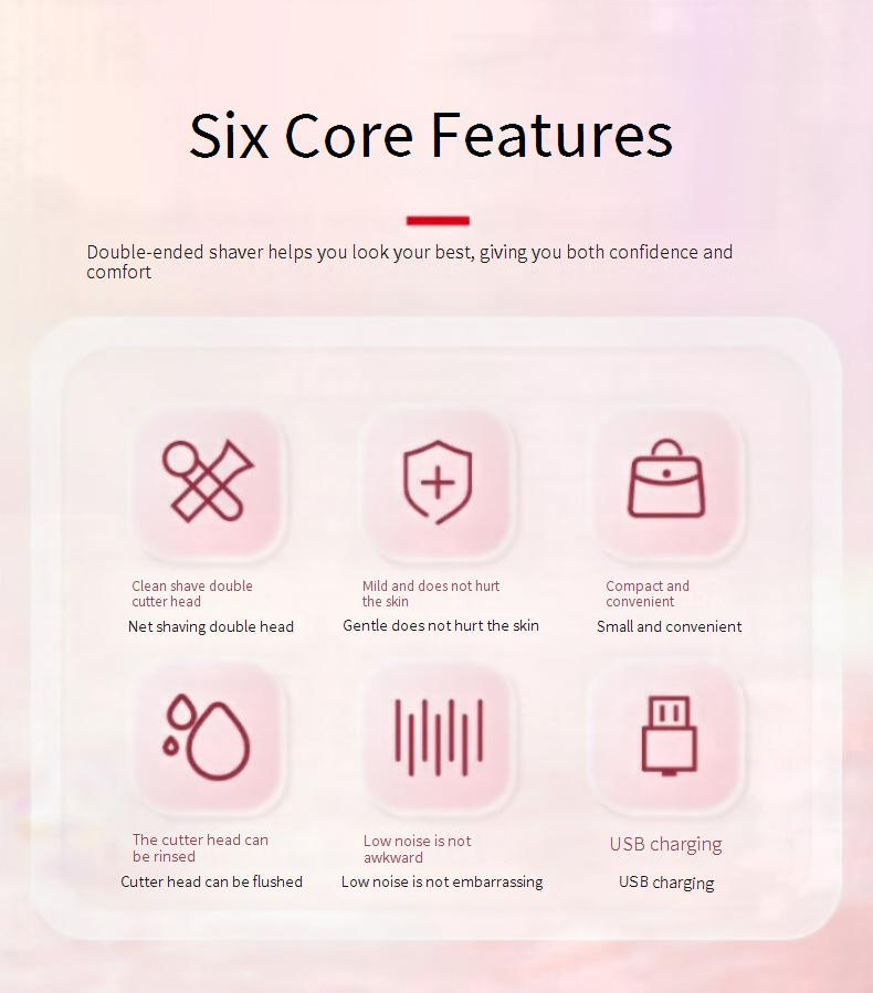 Epilierer-Haarentfernungsgerät für Frauen, Doppelkopfrasierer, Privater Schamhaarschneider, Elektrorasierer, Haarentfernungsgerät für Männer und Frauen_voghion.com