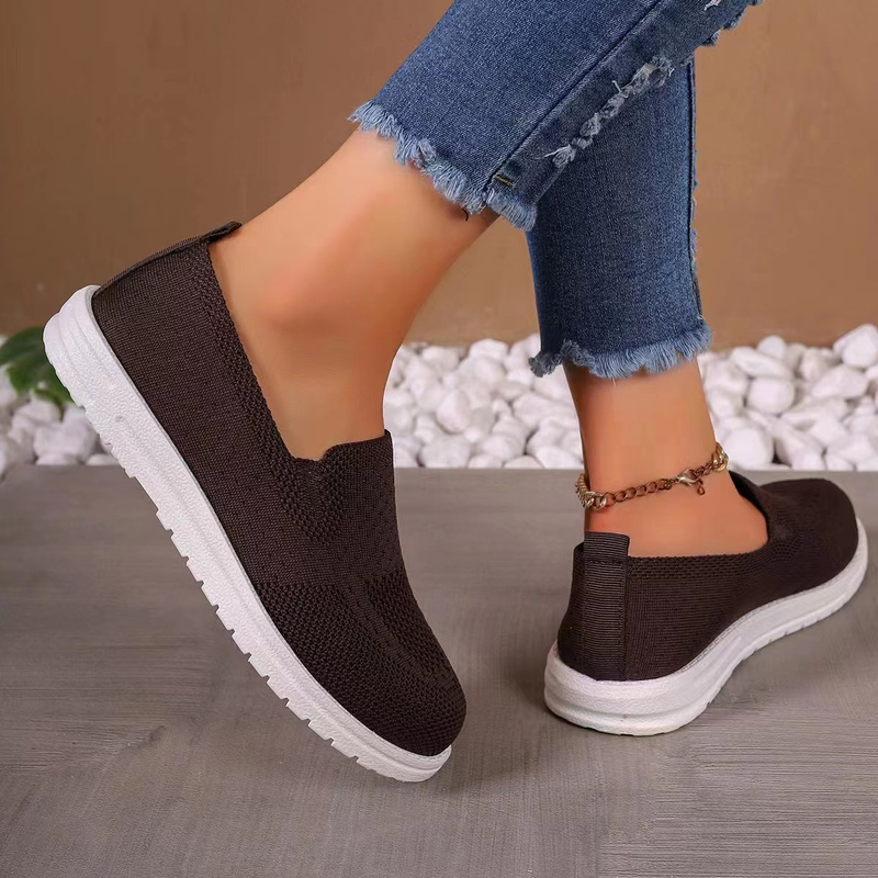 New Wide Width Women's Casual Flats - Comfortable & Soft Slip-On Shoes (Breathable Lightweight Walking Shoes, Simple Minimalist Design)_voghion.com