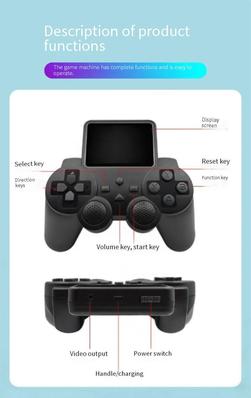 Handheld-Spielekonsole mit 2,4-Zoll-HD-Bildschirm und 520 klassischen FC-Spielen, Retro-Mini-Spielgerät für Kinder, tragbarer RPG-Abenteuer-Player mit AV-Ausgang_voghion.com