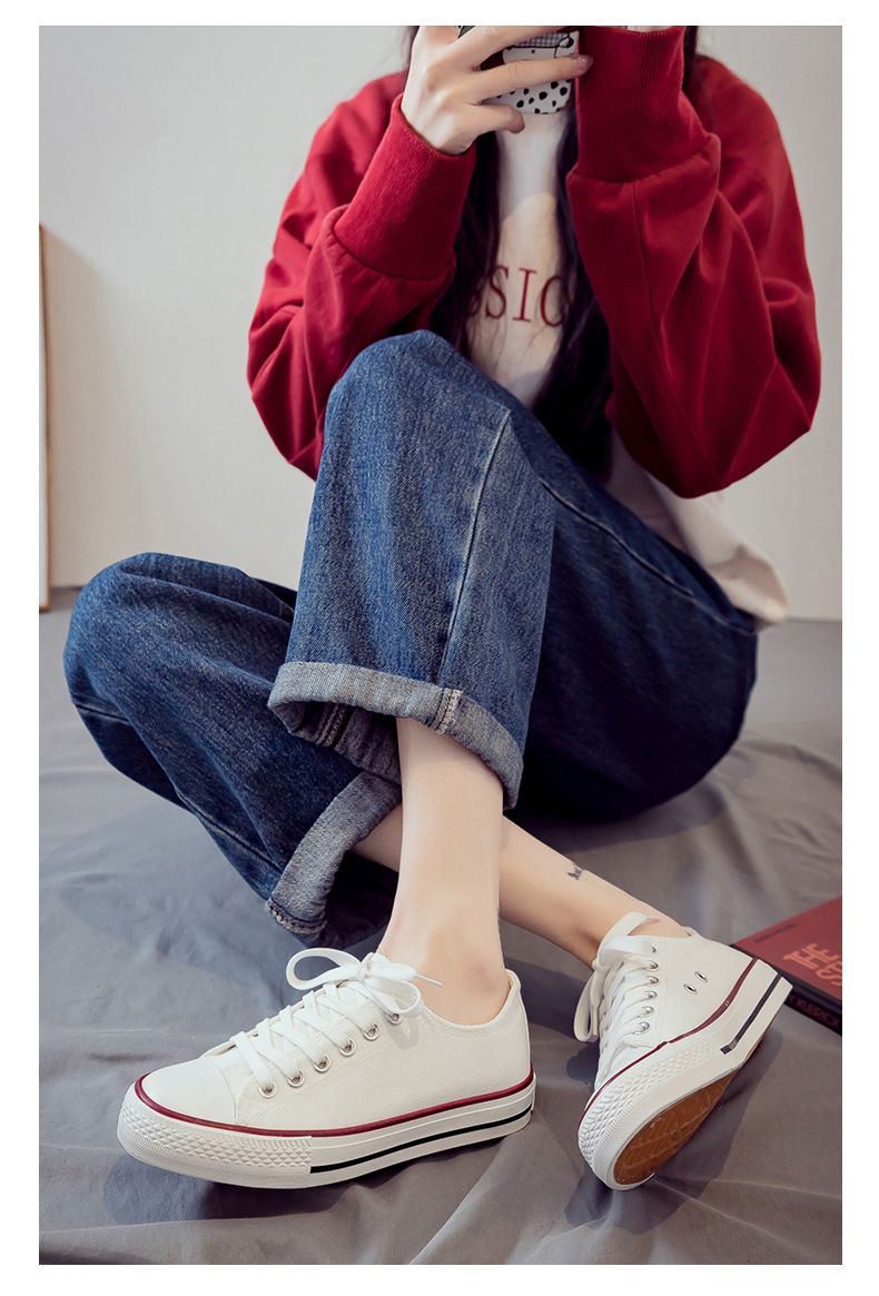 Casual Large Size Vulcanized Rubber Solid Color Sneakers_voghion.com