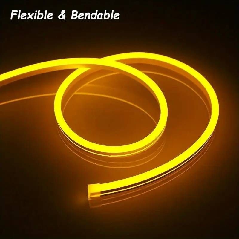 Tira de luces LED de neón de silicona RGB de 12 V, iluminación flexible e impermeable para fondos de TV, decoración de interiores y publicidad._voghion.com