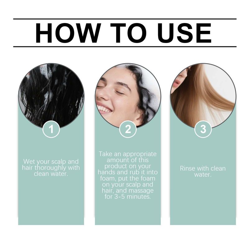 HOEGOA Shampoo Gentle Cleansing Scalp Natural Fluffy Voluminous Smooth Shiny Daily Hair Care_voghion.com