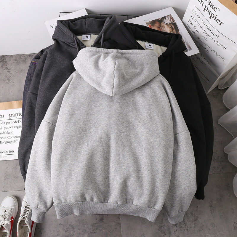 Felpe con cappuccio da donna invernali Cappotto solido Giacche in peluche Colore Veet Cappotto caldo spesso Felpa con cerniera Top Capispalla invernale taglie forti_voghion.com