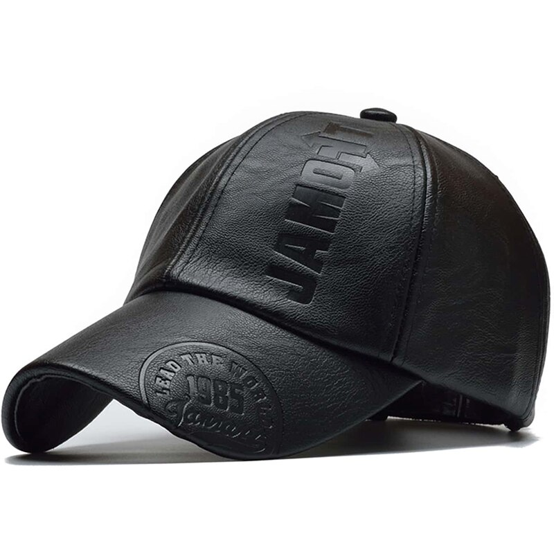 Șepci de baseball din piele PU cu imprimeu de litere, primăvara și toamna, în aer liber, reglabile, casual, pălării cu protecție solară_voghion.com