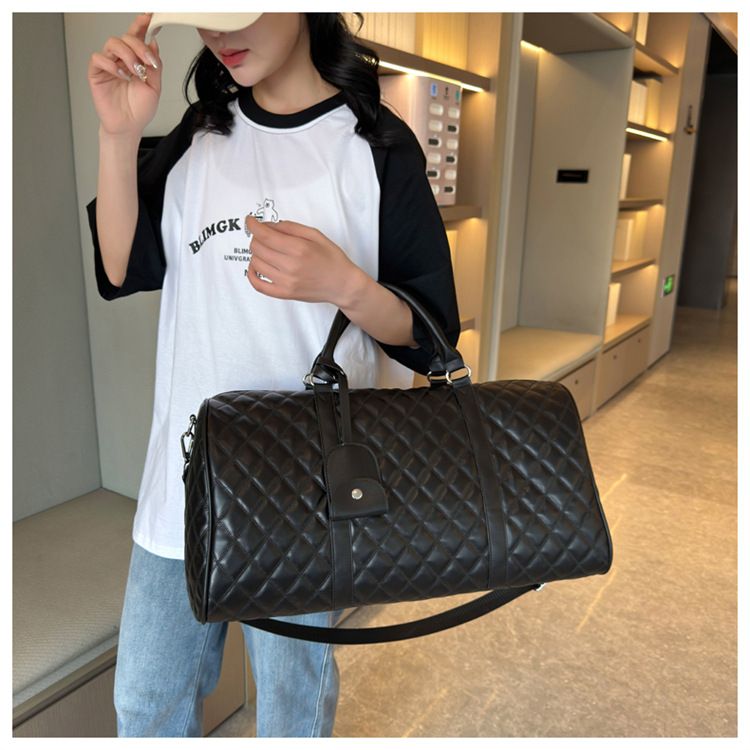 Rhombus Boarding Bag Reisehandtasche Nass- und Trockentrennabdeckung Spurstangengepäck Tasche mit großer Kapazität_voghion.com