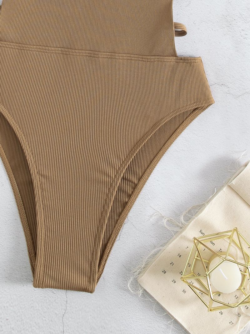 Maillot de bain une pièce sexy à bretelles pour femmes, taille haute, triangle creux multicolore, nouvelle collection 2025_voghion.com