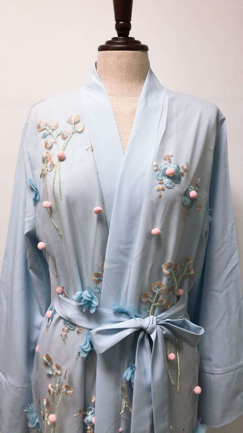 Dameskleding Modieuze dames driedimensionale geborduurde cardigan, elegante en elegante lange rok_voghion.com