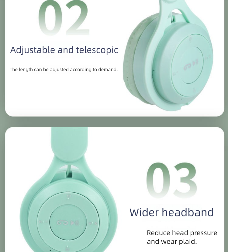 Cuffie Macaron Y-08 Bluetooth Wireless Over-Ear con bassi profondi e pieghevoli_voghion.com
