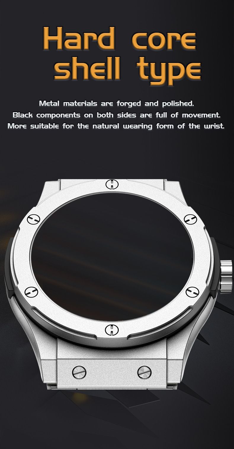 Men's Stainless Steel Automatic Mechanical Watch With Luminous Hands, Water Resistant Business Watch, Round Dial, Mineral Glass, Butterfly Clasp_voghion.com