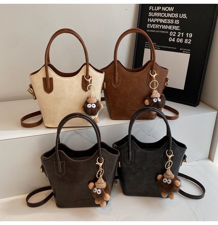 Borsa a tracolla alla moda da donna modello 2024, tinta unita, piccola borsa quadrata da portare a mano, borsa a secchiello con tracolla singola_voghion.com