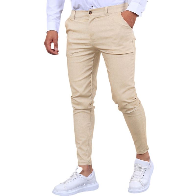 Solid Color Business Slim Men's Pants Banquet Attendance Daily Office Versatile Pants Four Seasons Comfortable_voghion.com