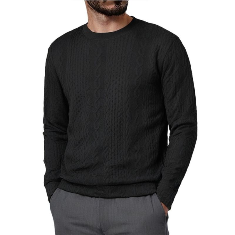 Neien Hierscht-Top mat laangen Äermel, Ronnhals, Hoodie Jacquard fir Männer_voghion.com