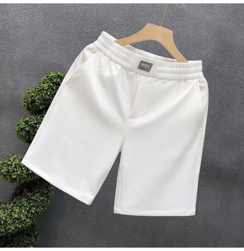 Pantalones cortos blancos ligeros de lujo para hombre, ropa de abrigo de verano, pantalones cortos deportivos casuales de longitud media para hombre._voghion.com