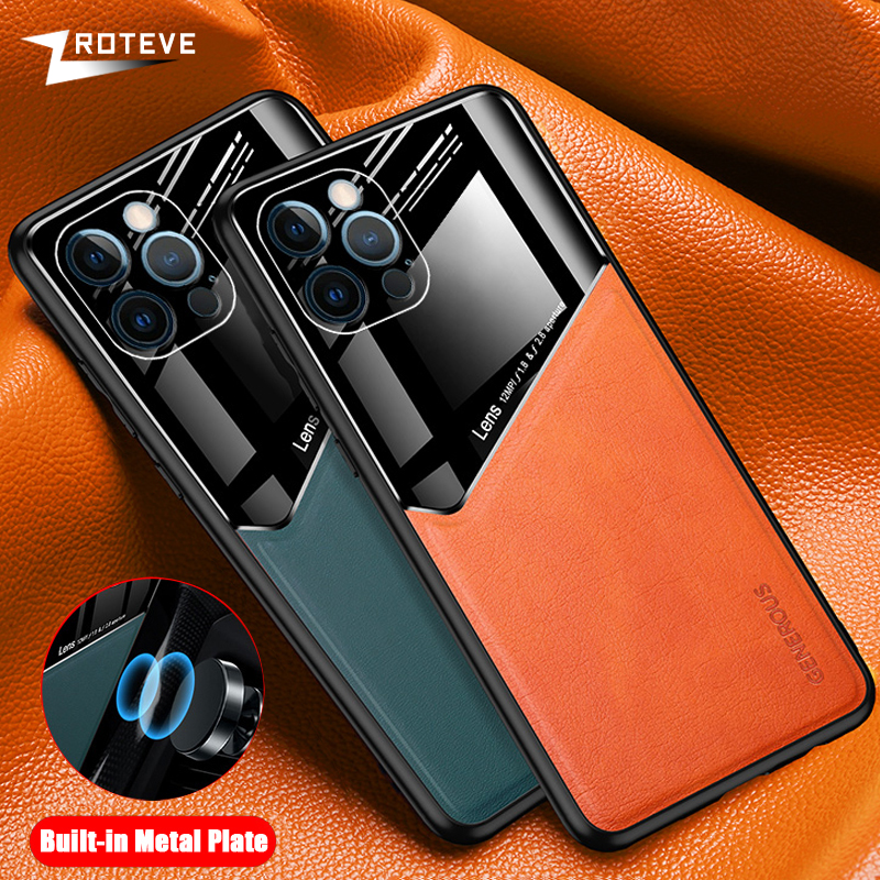 Για iPhone 13 11 12 14 Pro Max Mini Case Zroteve PU Δερμάτινο αυτοκίνητο Μαγνητικό κάλυμμα σκληρού υπολογιστή X XR XS Max για iPhone 8 7 6 S Plus Θήκες_voghion.com