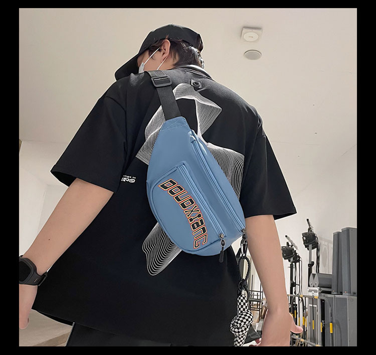 Nuovo marsupio da uomo versione coreana borsa a tracolla casual in nylon a tracolla borsa per il petto sportiva all'aria aperta di grande capacità_voghion.com