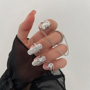Mulheres de luxo unhas anel moda bowknot junta anel de unhas decoração ponta da arte do prego charme coroa flor cristal strass dedo prego_voghion.com
