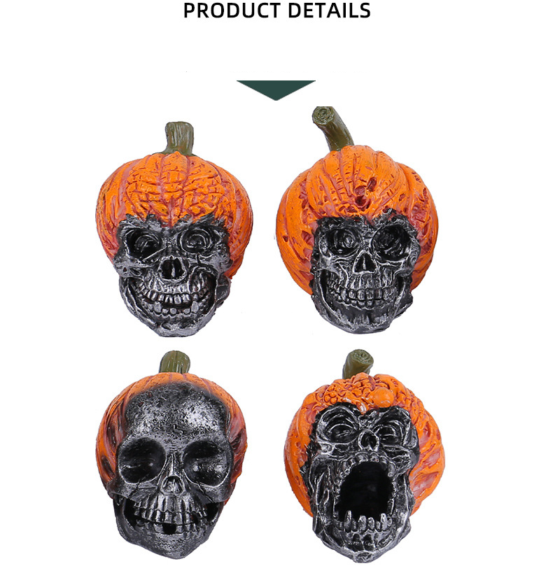 Halloween skull resin ornaments holiday secret room horror pumpkin hat skull decoration layout crafts_voghion.com