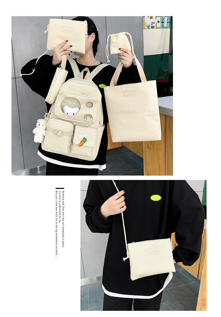 Sschoolbag junior high school girl backpack large capacity middle school student elementary school student trendy backpack_voghion.com