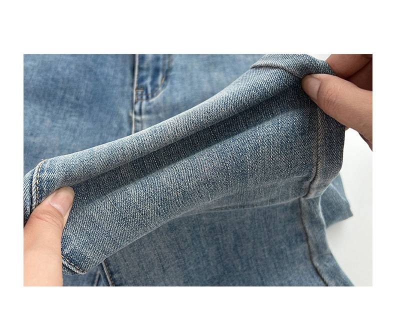 Summer New Fringe Jeans Women's Student High-waisted Elastic Slimming Bootcut Pants Vintage Thin Bell-bottom Pantsins_voghion.com