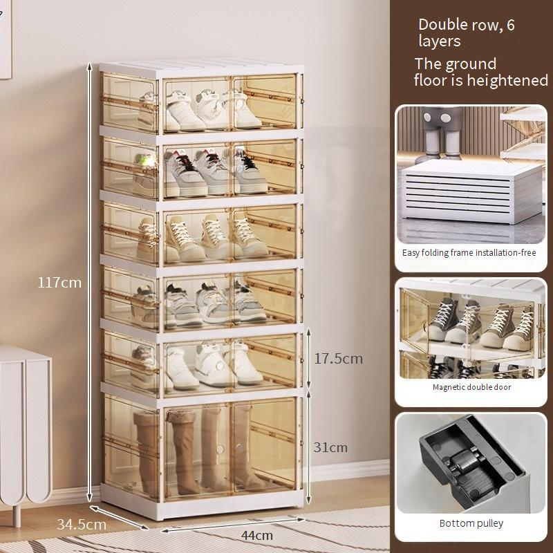 viditelný Box Box Skládací Box Box Úložný Box Nastavitelná Box Skříňka Instalace Transparentní Boty Storange Botník, organizér na boty_voghion.com