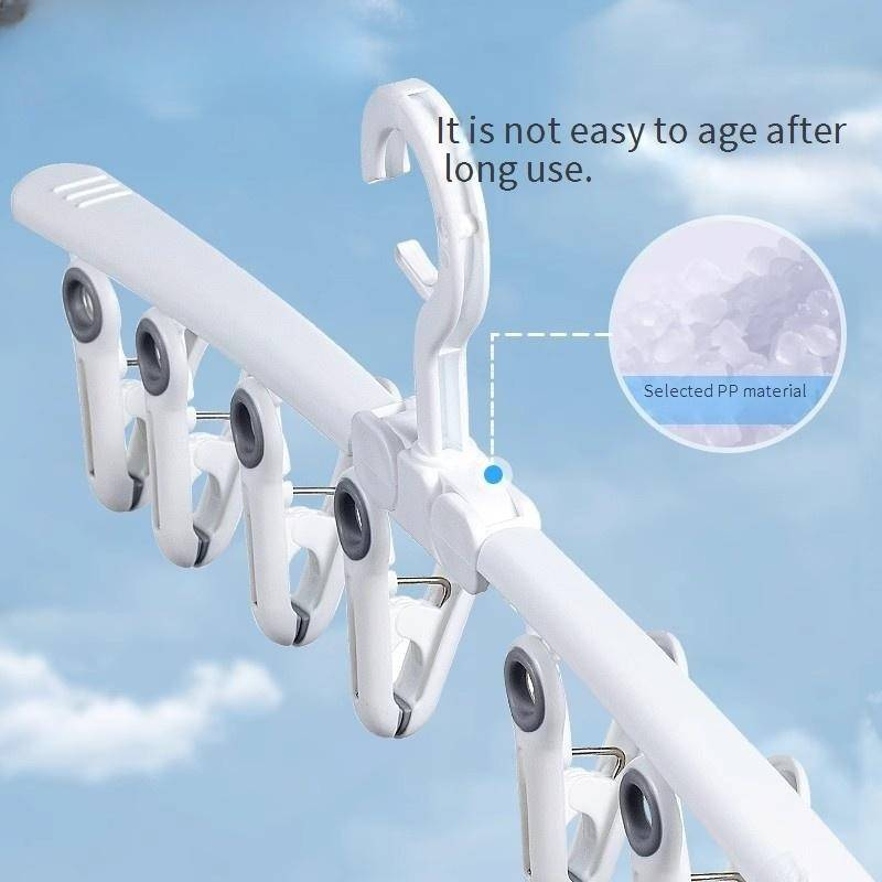 Foldable Clothes Drying Rack With 20 Clips - Space-Saving For Small Apartments (Perfect For Socks Underwear & Delicates) - Multi-Level Hanging Design_voghion.com