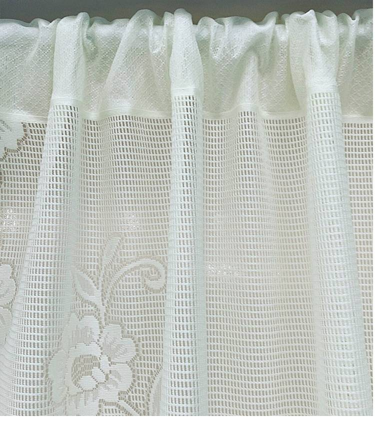Lace Sheer Curtain For Doors & Windows - 100% Polyester Sun Filtering Drapes For Study Room, Balcony, Porch - White/Beige Boho Cafe Curtains_voghion.com
