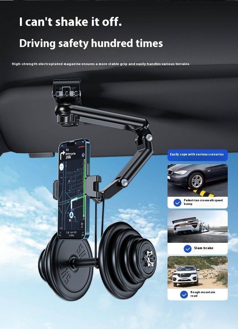 Universal Sun Visor Phone Mount For Car – Hands-Free GPS Navigation Holder, Clip-On Anti-Slip Car Phone Holder For All Vehicles (Grey/Green)_voghion.com