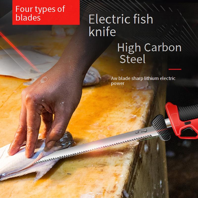 Premium Electric Kitchen Knife - Rechargeable Lithium Battery Powered, High-Carbon Steel Blade For Bread, Meat & Bones, Ergonomic Handle For Home_voghion.com