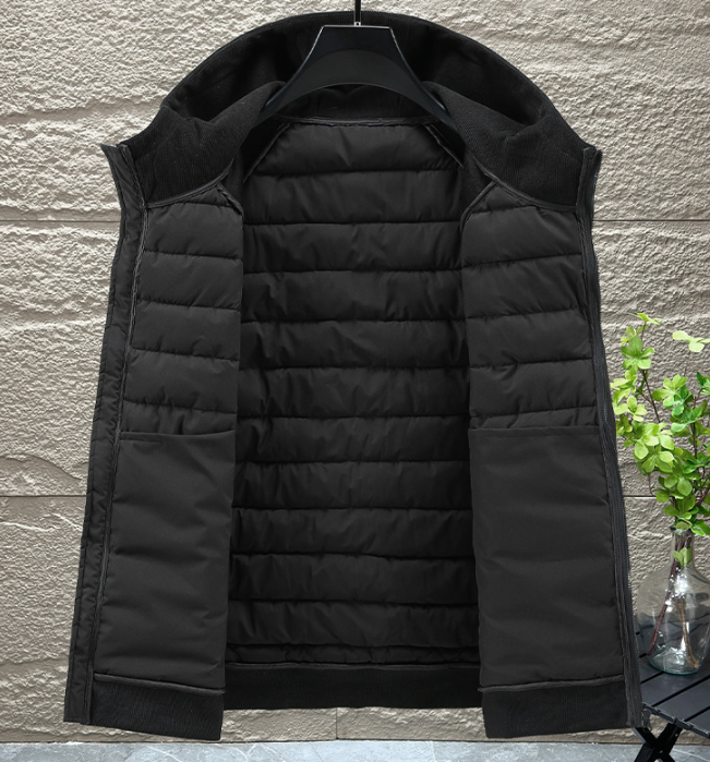 Chaqueta acolchada con estampado de mapa circular para hombre: abrigo de invierno ligero con estampado geográfico, ropa de calle_voghion.com
