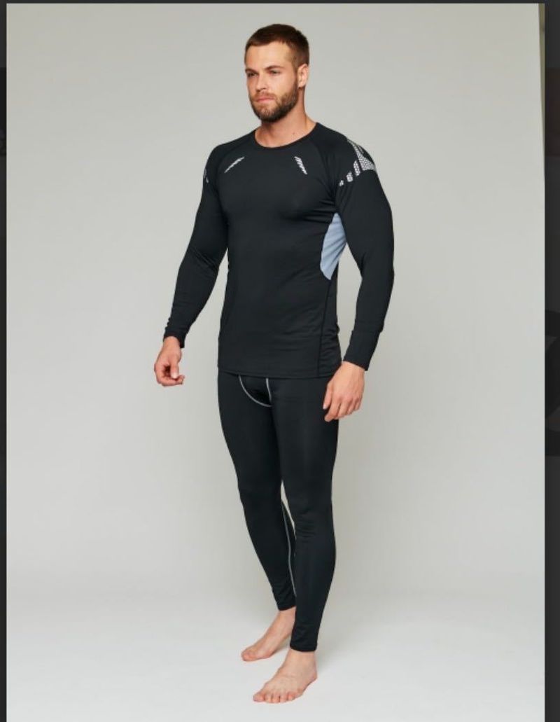 Men’s Fleece-Lined Thermal Workout Set – Winter Compression Top & Pants, Breathable Yoga & Gym Outfit (S-6XL)_voghion.com