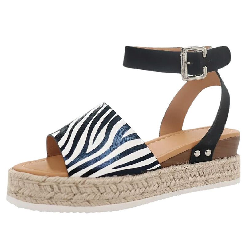 Spring/Summer 2025 Large Rope Matsuke Thick Sole Buckle Flat Bottom Women's Sandals_voghion.com